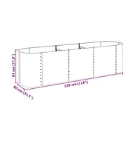 Garden Raised Bed 126"x31.5"x31.9" Galvanized Steel Gray