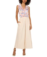 Vince Camuto Women's Shimmer Mid-Rise Wide-Leg Pants