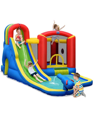 Inflatable Kid Bounce House Slide Climbing Splash Park Pool Jumping Castle Without Blower