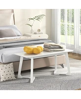Modern Entryway Bench Long Dining Bench with Rubber Wood Legs