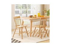 Farmhouse Kitchen Chair Set of 2 with Rubber Wood Frame