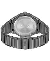 Hugo Boss Men's Grail Sport Quartz Multifunction Ionic Plated Gray Stainless-Steel Watch, 44mm