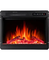 Kismile Electric 20" Fireplace Wooden Surround Firebox Free Standing, Adjustable Led Flame, 750-1500W