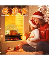 Kismile 20" Electric Fireplace Log Heater with Crackling Sound, 750W/1500W, Remote, Timer & Overheat Protection for Home/Office