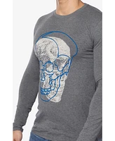 Men's Outlined Skull Rhinestone Graphic Long Sleeves T-Shirts