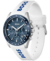 Hugo Boss Men's Strike Quartz Chronograph White Silicone Watch, 41mm