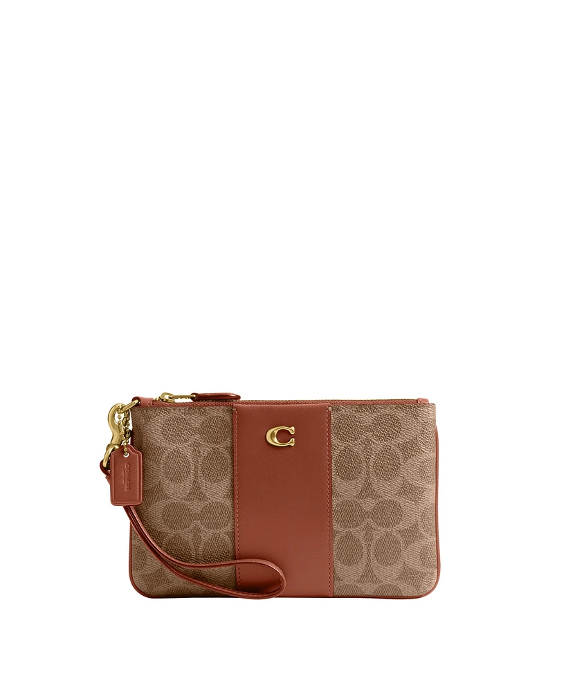 Coach Women's Signature Canvas Wristlet