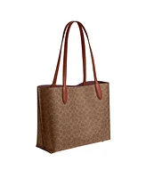 Coach Signature Logo Willow Canvas Large Tote Bag