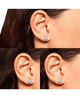 Jessica Simpson Crystal Stud Earrings Set - Trio of Sparkling Styles