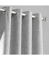 Half Price Drapes Millennial Grey Grommet Thermal Cross Linen Weave Blackout Curtain