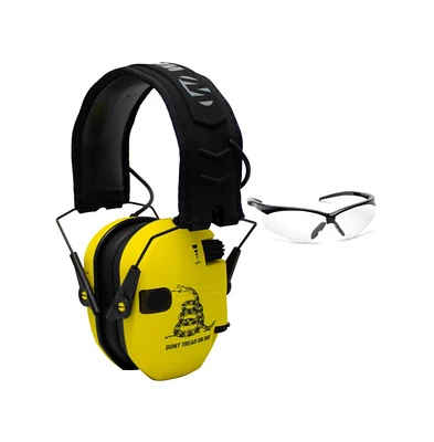 Walker s Razor Shooting Muffs (Dtom Yellow) with Shooting Glasses (Clear)