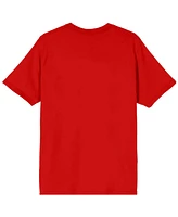 Smile Text With Hidden Face Crew Neck Short Sleeve Adult Red T-shirt-3XL