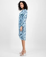Boss Orange Women's Printed Blouson-Sleeve Midi Dress