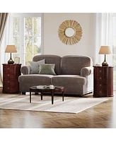 Tribesigns Round Solid Wood End Table Set of 2, No Assembly Required