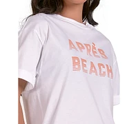 Elan Women's Cotton Apres Beach Crewneck Tee