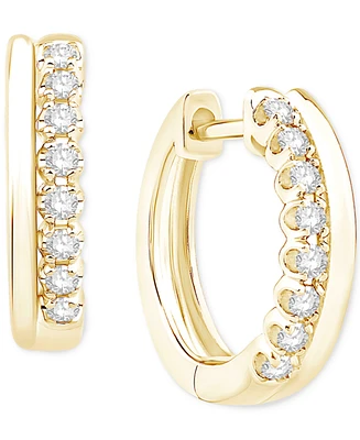 Diamond Double Row Hoop Earrings (1/5 ct. tw.) in 10k Gold