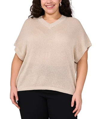 Vince Camuto Plus Metallic Dolman-Sleeve Top