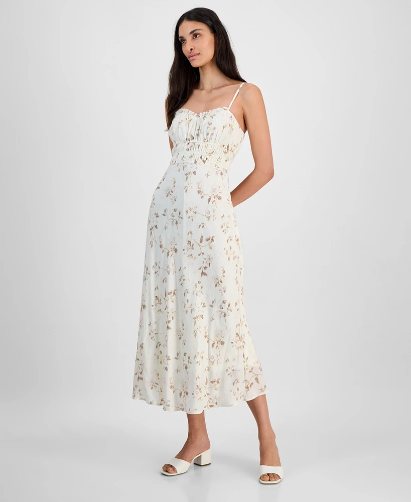 And Now This Petite Floral-Print Textured Midi Dress, Exclusively at Macy's
