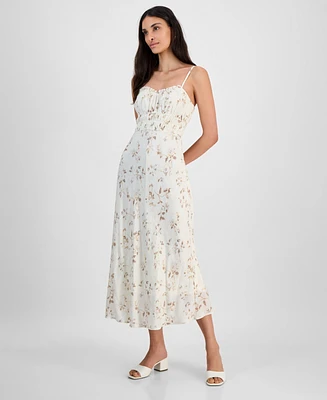 And Now This Petite Floral-Print Textured Midi Dress, Exclusively at Macy's