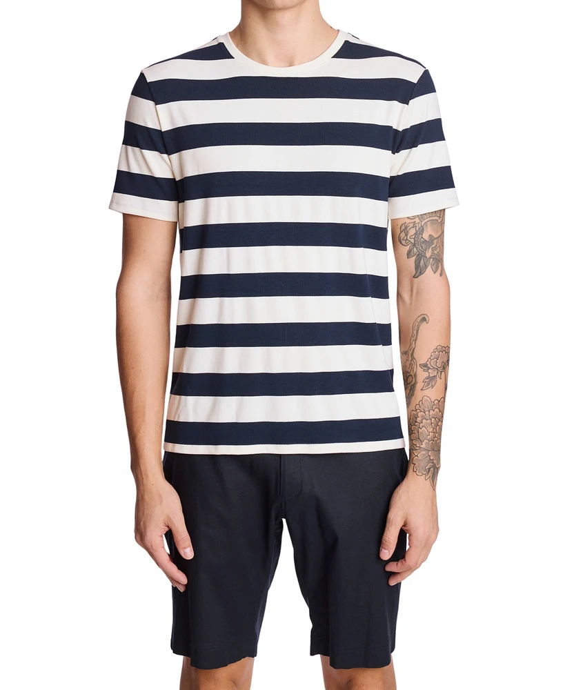 Paisley & Gray Men's Slim Fit Short Sleeve Striped T-Shirt