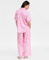 Jm Collection Womens Linen Blend Button Up Top Pants Exclusively At Macys