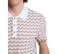 Paisley & Gray Men's Slim Fit Short Sleeve Chevron Polo Shirt