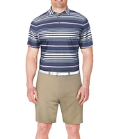 Pga Tour Men's Short Sleeve Striped Polo Shirt