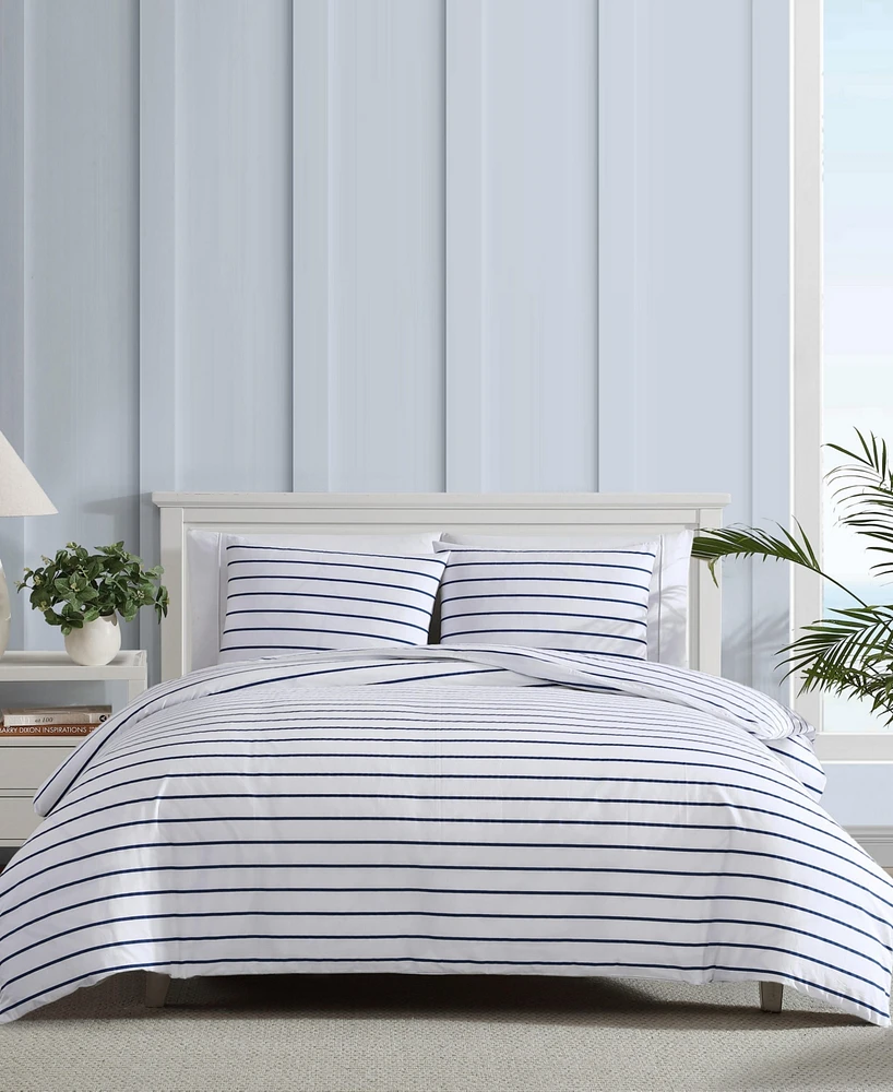 Nautica Brenton Stripe Percale -Pc. Duvet Cover Set