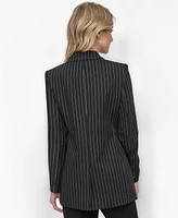 Dkny Women's Pinstripe Double-Breasted Peak-Lapel Blazer