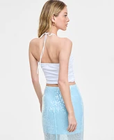 Bar Iii Women's Smocked Halter Top, Exclusively at Macy's