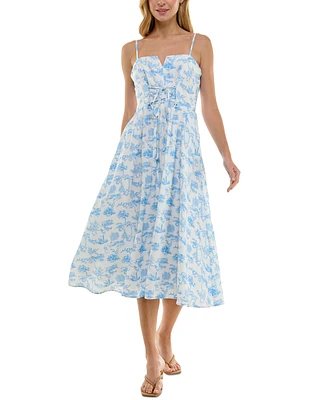Trixxi Juniors' Toile Corset-Laced Midi Dress