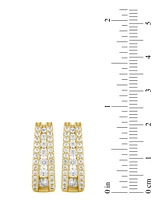 Diamond Triple Row Oval Hoop Earrings (1-1/2 ct. t.w.) in 14k Gold