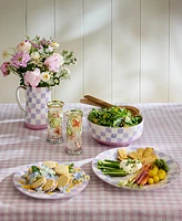 Mackenzie-Childs Lilac Check Round Platter