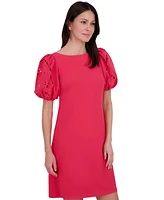 Vince Camuto Women's Boat-Neck Signature Crepe Dress