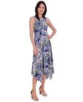 Vince Camuto Women's Printed High-Low-Hem Dress