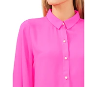 CeCe Women's Puff Sleeve Button-Up Shirt