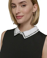 Karl Lagerfeld Paris Women's Embroidered-Collar Sleeveless Top