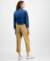 Tommy Hilfiger Womens Th Flex Denim Jacket Cable Knit Tank Top Utility Pants