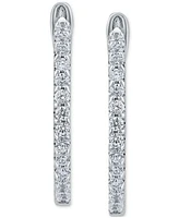 Diamond Small Hoop Earrings (1/2 ct. t.w.) 14K White or Yellow Gold