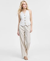 Jones New York Women's Striped Button-Front Vest