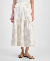 Jones New York Women's Printed Tiered Maxi Skirt
