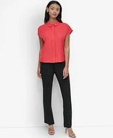 Dkny Women's Dolman-Sleeve Hidden-Placket Camp Shirt