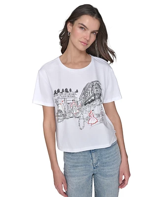 Karl Lagerfeld Paris Women's Scene Bonjour T-Shirt