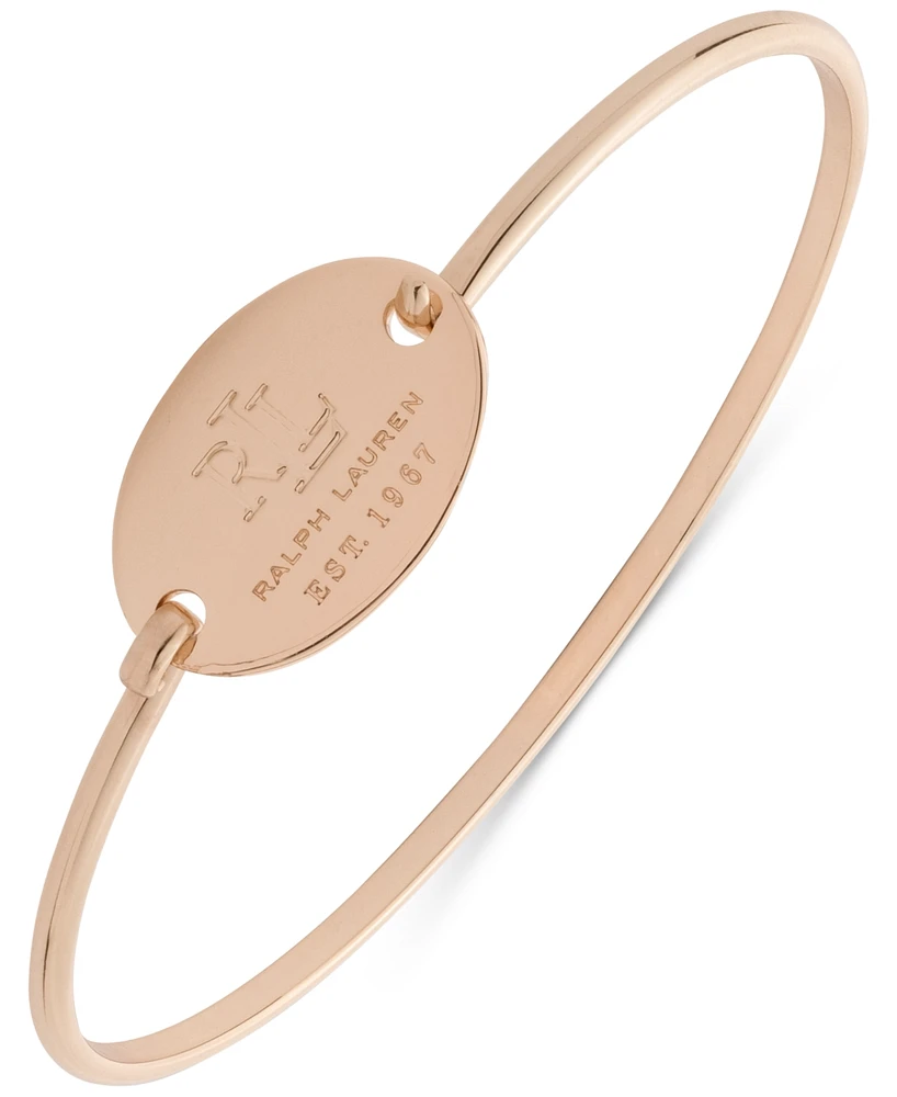 Lauren Ralph Lauren Gold-Tone Logo Disc Polished Bangle Bracelet