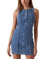 Guess Women's Denim Lace-Up Lisbeth Dress