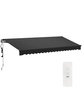 Outsunny 15' x 10' Electric Retractable Awning, All Aluminum Frame