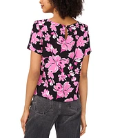 Vince Camuto Women's Rolled-Cuff Printed Blouse