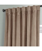 Half Price Drapes Pashmina Taupe Signature Plush Velvet Hotel Blackout Curtain