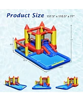 Inflatable Water Slide Castle Kids Bounce House with 480W Blower