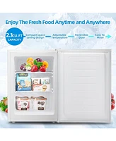 Kismile Upright Freezer,2.1 Cu.ft Mini Freezer with Reversible Single Door,Removable Shelves,Small Freezer with Adjustable Thermostat for Home/Kitchen